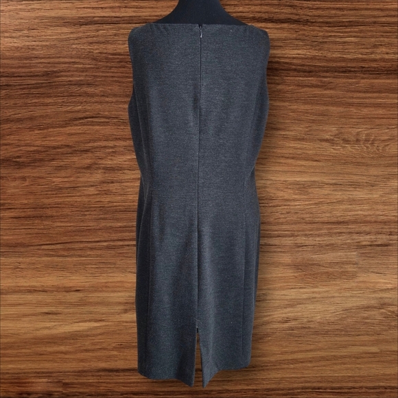 Tahari Charcoal Sleeveless Mini Sheath Dress Size 12 - Picture 2 of 6